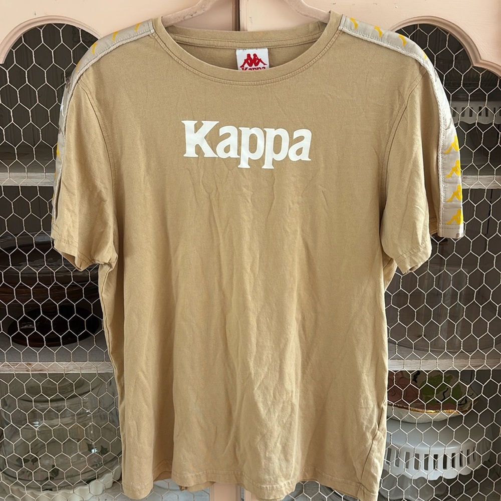 Kappa Tan Short Sleeve Tee Casual Comfort L Runs Smaller